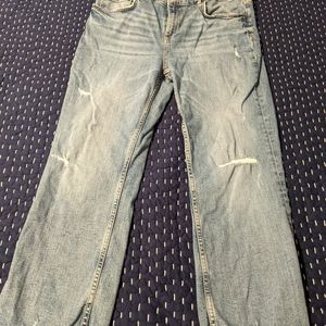 Zara Premium Bootcut Cropped Vintage Jeans